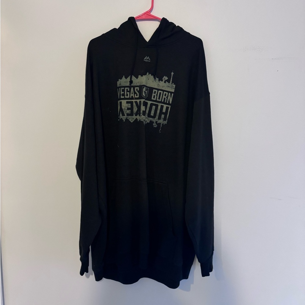 Majestic Black Hoodie with Vegas Born Graphic